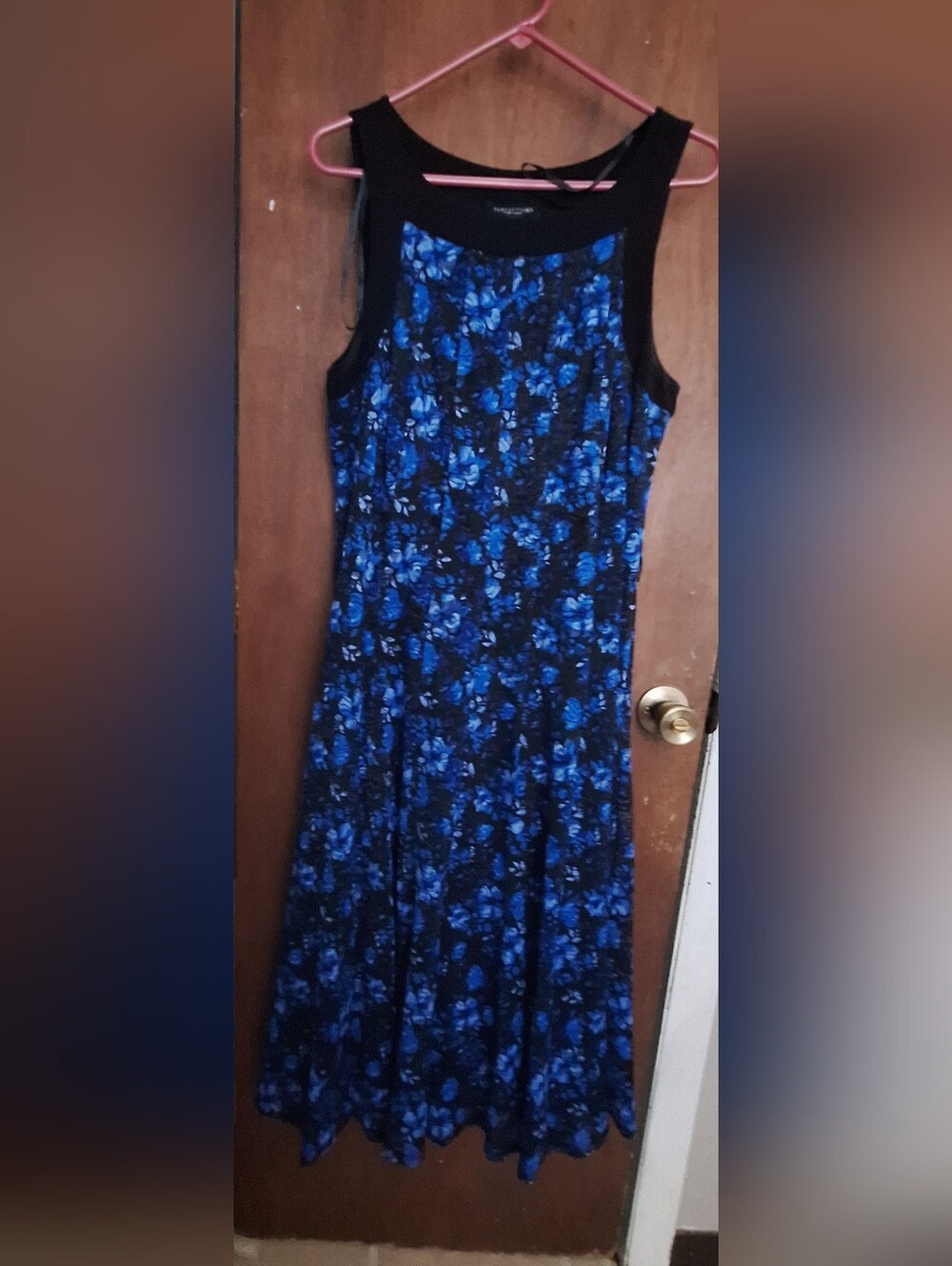 Perceptions Black and Blue Floral Maxi Dress